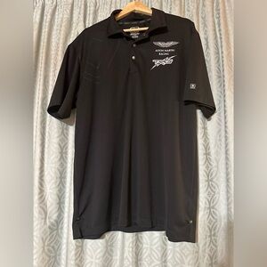 Aston Martin Racing Ohio Polo Shirt Snap Collar Embroidered TRG Sz XL Black Logo